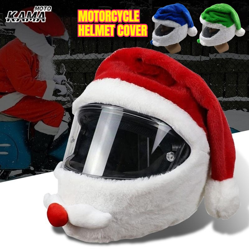 Santa Hat Plush - Плюшевый чехол для шлема Санта-Клауса, рождественская