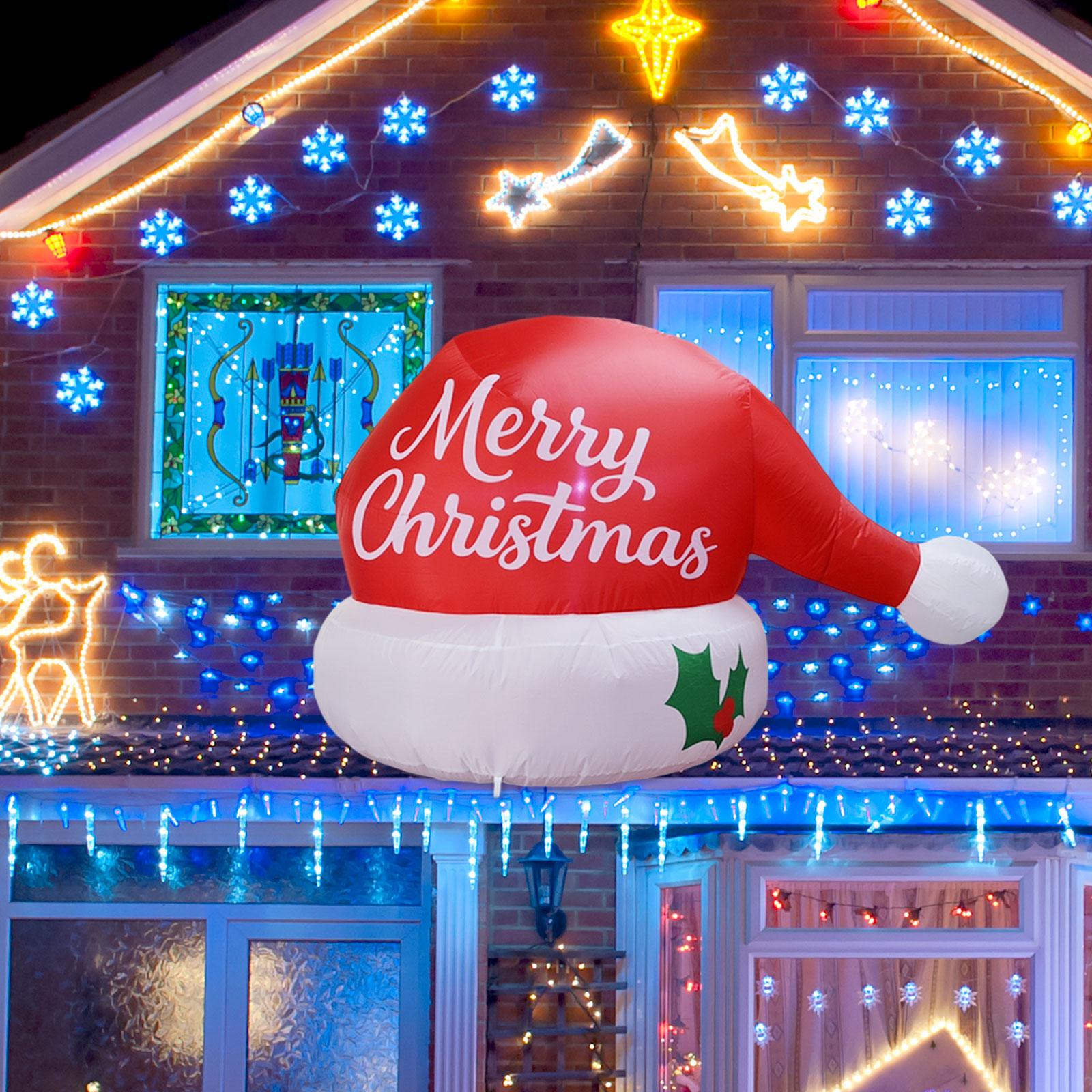 Christmas Lights Outdoor - Гигантская красная надувная рождественская шляпа, рождественское