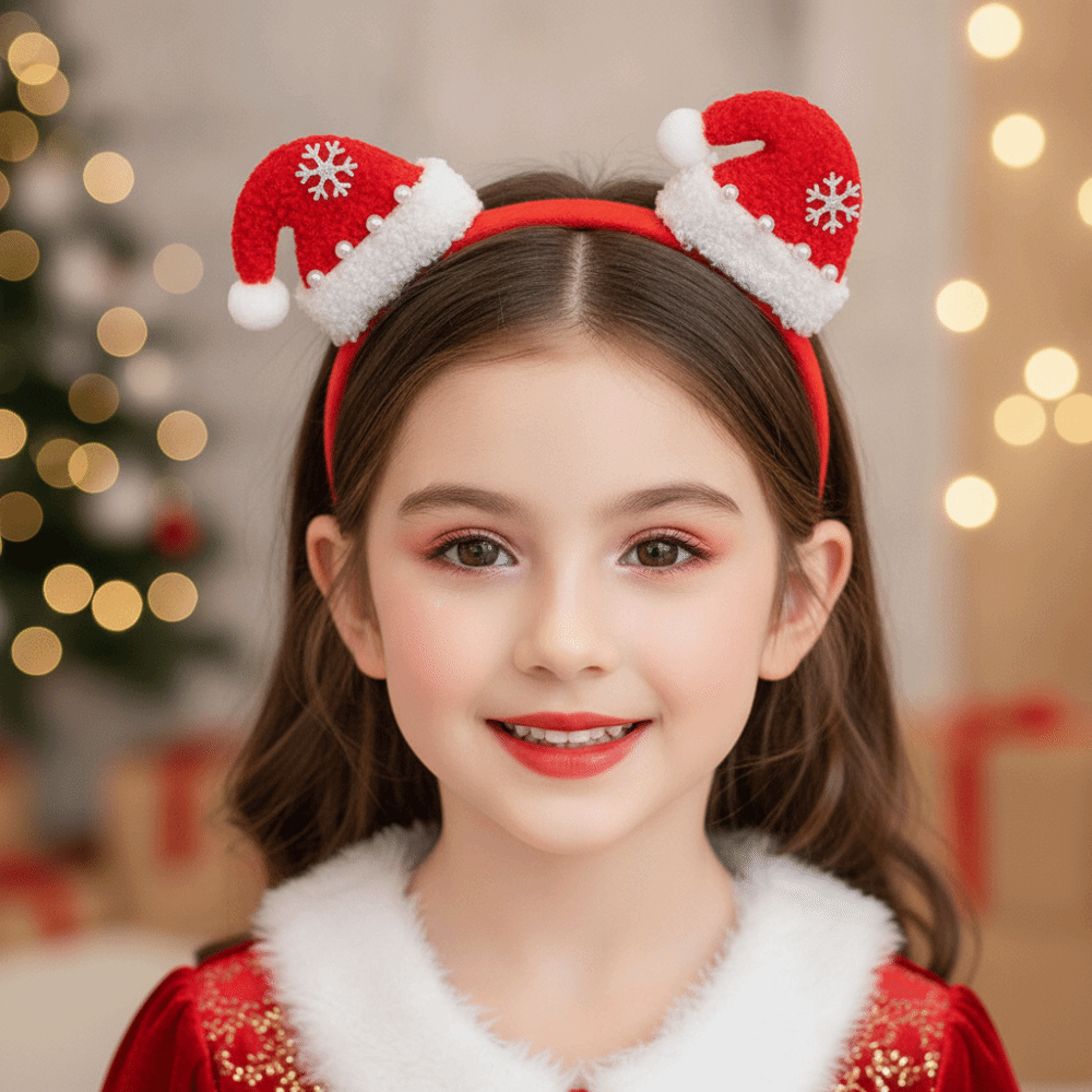 Блестящий новогодний ободок с  – обзор и цена Santa Hat Plush