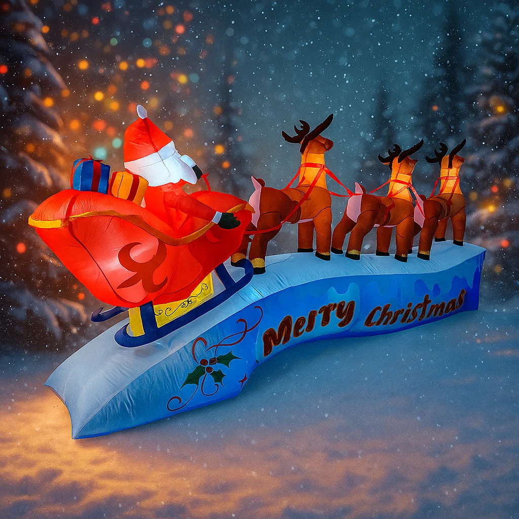 11,8 футов Санта-Клаус с оленя – обзор и цена Christmas Lights Outdoor