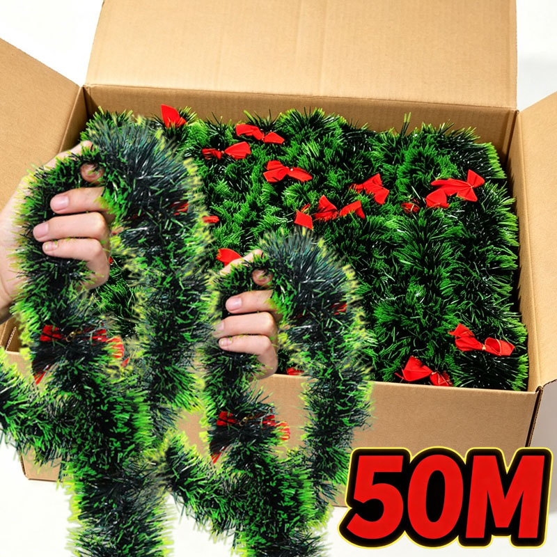 Рождественская зеленая гирлянд – обзор и цена Tinsel Garland Decoration